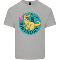 5th Birthday Dinosaur T-Rex 5 Year Old Kids T-Shirt Childrens Sports Grey