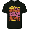 60s Keep the Love Flowing Funny Hippy Peace Kids T-Shirt Childrens Black
