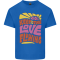 60s Keep the Love Flowing Funny Hippy Peace Kids T-Shirt Childrens Royal Blue