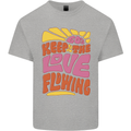 60s Keep the Love Flowing Funny Hippy Peace Kids T-Shirt Childrens Sports Grey
