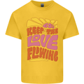 60s Keep the Love Flowing Funny Hippy Peace Kids T-Shirt Childrens Yellow