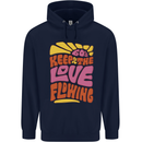 60s Keep the Love Flowing Funny Hippy Peace Mens 80% Cotton Hoodie Navy Blue