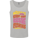 60s Keep the Love Flowing Funny Hippy Peace Mens Vest Tank Top Sports Grey