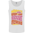 60s Keep the Love Flowing Funny Hippy Peace Mens Vest Tank Top White