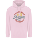 60th Birthday 60 Year Old Awesome Looks Like Mens 80% Cotton Hoodie Light Pink