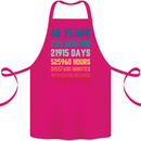 60th Birthday 60 Year Old Cotton Apron 100% Organic Pink