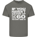 60th Birthday 60 Year Old Don't Grow Up Funny Mens Cotton T-Shirt Tee Top Charcoal