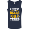 60th Birthday 60 Year Old Funny Alcohol Mens Vest Tank Top Navy Blue