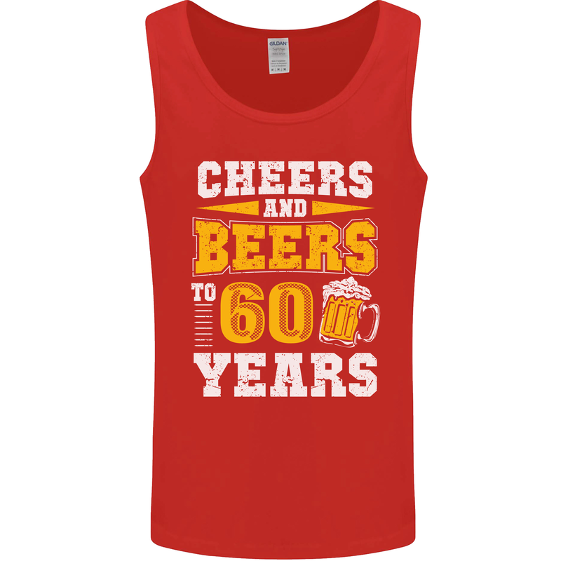 60th Birthday 60 Year Old Funny Alcohol Mens Vest Tank Top Red