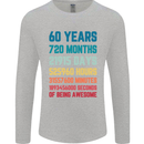 60th Birthday 60 Year Old Mens Long Sleeve T-Shirt Sports Grey