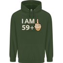 60th Birthday Funny Offensive 60 Year Old Mens 80% Cotton Hoodie Forest Green