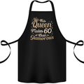 60th Birthday Queen Sixty Years Old 60 Cotton Apron 100% Organic Black