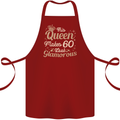 60th Birthday Queen Sixty Years Old 60 Cotton Apron 100% Organic Maroon