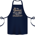 60th Birthday Queen Sixty Years Old 60 Cotton Apron 100% Organic Navy Blue