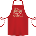 60th Birthday Queen Sixty Years Old 60 Cotton Apron 100% Organic Red