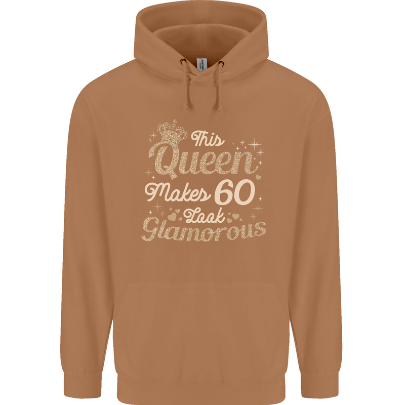 60th Birthday Queen Sixty Years Old 60 Mens 80% Cotton Hoodie Caramel Latte