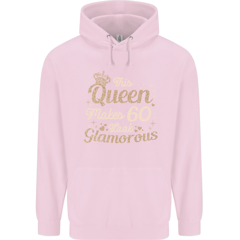 60th Birthday Queen Sixty Years Old 60 Mens 80% Cotton Hoodie Light Pink