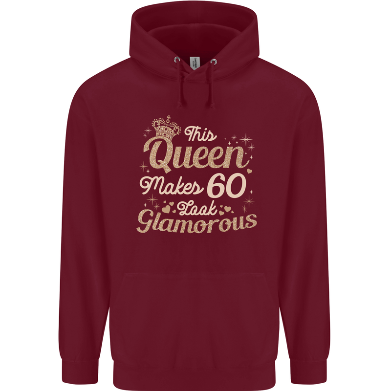 60th Birthday Queen Sixty Years Old 60 Mens 80% Cotton Hoodie Maroon