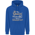 60th Birthday Queen Sixty Years Old 60 Mens 80% Cotton Hoodie Royal Blue
