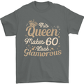 60th Birthday Queen Sixty Years Old 60 Mens T-Shirt Cotton Gildan Charcoal