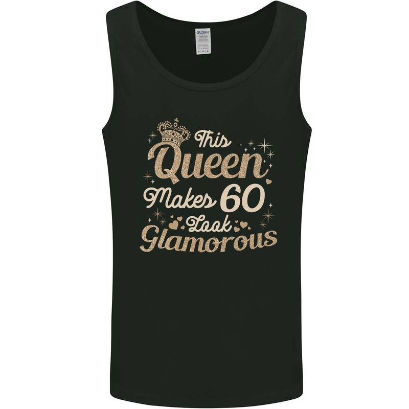 60th Birthday Queen Sixty Years Old 60 Mens Vest Tank Top Black
