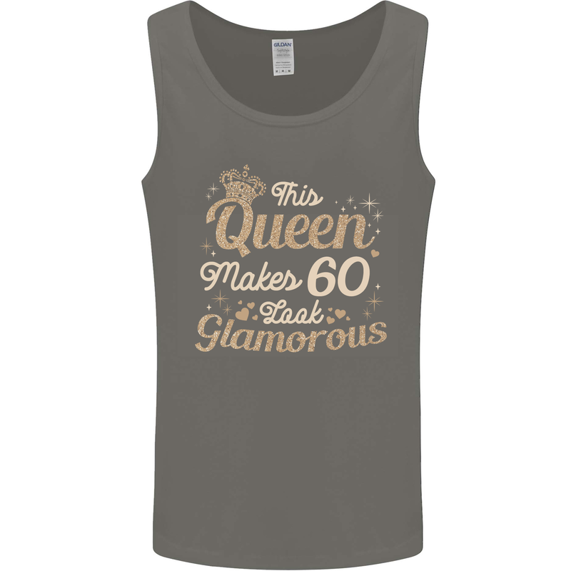 60th Birthday Queen Sixty Years Old 60 Mens Vest Tank Top Charcoal