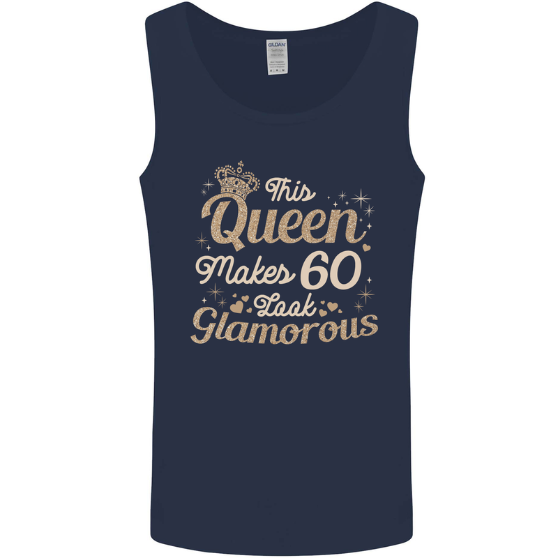 60th Birthday Queen Sixty Years Old 60 Mens Vest Tank Top Navy Blue
