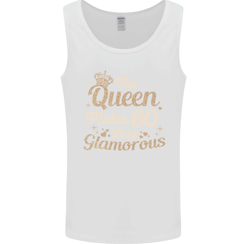 60th Birthday Queen Sixty Years Old 60 Mens Vest Tank Top White