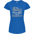 60th Birthday Queen Sixty Years Old 60 Womens Petite Cut T-Shirt Royal Blue
