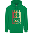 68th Birthday 68 Year Old Level Up Gamming Mens 80% Cotton Hoodie Irish Green