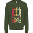 68th Birthday 68 Year Old Level Up Gamming Mens Sweatshirt Jumper Forest Green