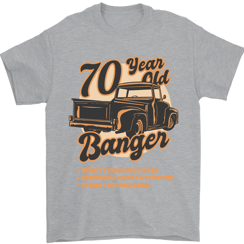 70 Year Old Banger Birthday 70th Year Old Mens T-Shirt 100% Cotton Sports Grey