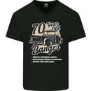 70 Year Old Banger Birthday 70th Year Old Mens V-Neck Cotton T-Shirt Black
