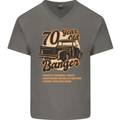 70 Year Old Banger Birthday 70th Year Old Mens V-Neck Cotton T-Shirt Charcoal