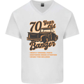 70 Year Old Banger Birthday 70th Year Old Mens V-Neck Cotton T-Shirt White