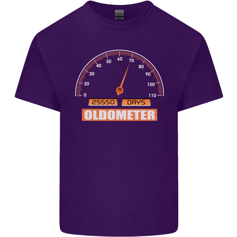 70th Birthday 70 Year Old Ageometer Funny Mens Cotton T-Shirt Tee Top Purple