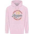 70th Birthday 70 Year Old Awesome Looks Like Mens 80% Cotton Hoodie Light Pink