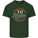 70th Birthday 70 Year Old Awesome Looks Like Mens Cotton T-Shirt Tee Top Forest Green