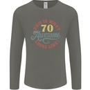 70th Birthday 70 Year Old Awesome Looks Like Mens Long Sleeve T-Shirt Charcoal