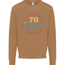 70th Birthday 70 Year Old Awesome Looks Like Mens Sweatshirt Jumper Caramel Latte