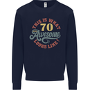 70th Birthday 70 Year Old Awesome Looks Like Mens Sweatshirt Jumper Navy Blue