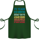 70th Birthday 70 Year Old Cotton Apron 100% Organic Forest Green