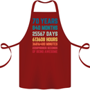 70th Birthday 70 Year Old Cotton Apron 100% Organic Maroon