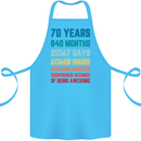 70th Birthday 70 Year Old Cotton Apron 100% Organic Turquoise
