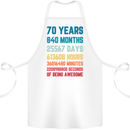 70th Birthday 70 Year Old Cotton Apron 100% Organic White