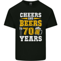 70th Birthday 70 Year Old Funny Alcohol Mens Cotton T-Shirt Tee Top Black