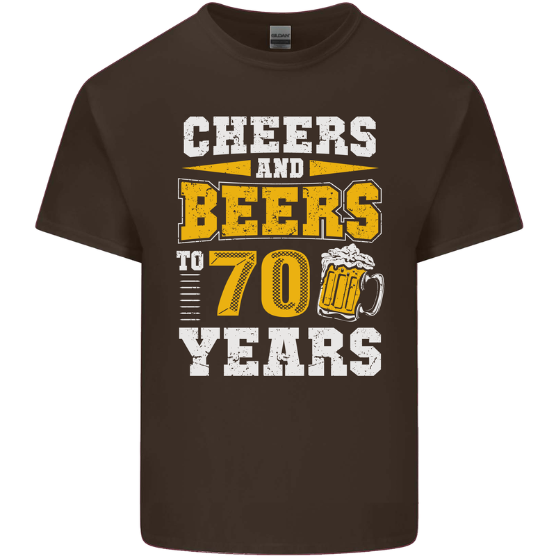 70th Birthday 70 Year Old Funny Alcohol Mens Cotton T-Shirt Tee Top Dark Chocolate