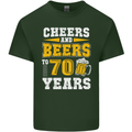 70th Birthday 70 Year Old Funny Alcohol Mens Cotton T-Shirt Tee Top Forest Green