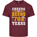 70th Birthday 70 Year Old Funny Alcohol Mens Cotton T-Shirt Tee Top Maroon