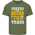 70th Birthday 70 Year Old Funny Alcohol Mens Cotton T-Shirt Tee Top Military Green